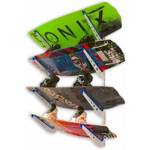 image:imageStoreYourBoard Adjustable Wakeboard Storage Rack  Wall Mount 4 Level Display Heavy Duty Water Sports Gear Hanger for Wakeboards Wakesurf Boards and More Holds up to 100 lbsWhite