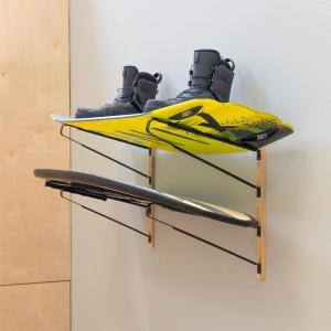 image:imageStoreYourBoard Avon Wakeboard Storage Rack 2 Level Wall Mount Water Ski and Wake Surf Board Organizer Natural Wood and Solid Steel Holds 100 lbs2 Levels