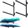 image:imageStoreYourBoard GKayak Wall Rack  HeavyDuty Indoor Kayak Rack for 2 Boats Adjustable Storage Wall Mount Hanger SpaceSaving Indoor Storage for Kayak Wall Mount  Holds 200 lbs  SilverOutdoor  2 Kayaks