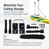 image:imageStoreYourBoard Kayak and Canoe Ceiling Hoist  Overhead Garage Storage Rack for Kayaks Canoes and Paddle Gear  Heavy Duty Pulley System Indoor Ceiling Mount10 Ft  14 Ft Ceiling