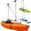 image:imageStoreYourBoard Kayak and Canoe Ceiling Hoist  Overhead Garage Storage Rack for Kayaks Canoes and Paddle Gear  Heavy Duty Pulley System Indoor Ceiling Mount10 Ft  14 Ft Ceiling