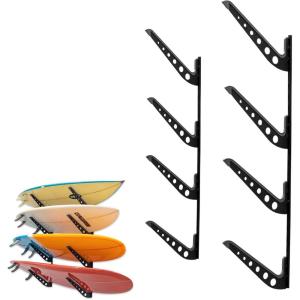 image:imageStoreYourBoard Adjustable Surfboard Storage Rack 4 Board Wall Mount Display BlackBlack