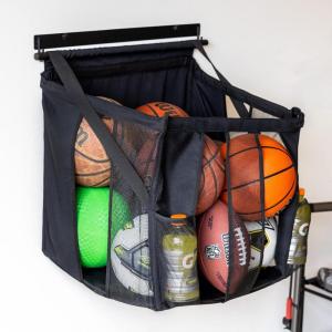 image:imageStoreYourBoard Basketball Wall Mount Sports Ball Rack 20x18x22 Ball Storage for 50 lbs of Basketballs Soccer Balls Volleyballs Footballs Openings for Easy Access Garage Organization