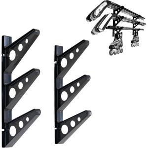 image:imageStoreYourBoard Hockey Stick Rack Wall Mount Garage Storage for Sports Equipment Skates Lacrosse Sticks 3 Tiers Supports 40 lbs