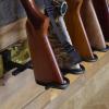 image:imageStoreYourBoard BLAT Indoor 5 Gun Rack for Wall  Vertical Rifle Wall Mount for Rifles amp Shotguns Rustic Wood amp Steel Gun Rack Wall Mount Gun Storage for Garage Holds up to 100 lbs5 Firearms  MultiCam
