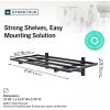 image:imageStoreYourBoard Garage Shelving Wall Mounted  2x4 Heavy Duty Garage Wall Shelves 2Pack 24 Deep x 465 Long  Steel Garage Storage Rack Wall Mounted with Hooks 200 lb Each  400 lb Total BlackBlack