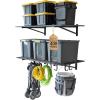 image:imageStoreYourBoard Garage Shelving Wall Mounted  2x4 Heavy Duty Garage Wall Shelves 2Pack 24 Deep x 465 Long  Steel Garage Storage Rack Wall Mounted with Hooks 200 lb Each  400 lb Total BlackBlack