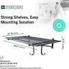 image:imageStoreYourBoard Garage Shelving Wall Mounted  2x4 Heavy Duty Garage Wall Shelves 2Pack 24 Deep x 465 Long  Steel Garage Storage Rack Wall Mounted with Hooks 200 lb Each  400 lb Total BlackBlack