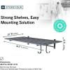 image:imageStoreYourBoard Garage Shelving Wall Mounted  2x4 Heavy Duty Garage Wall Shelves 2Pack 24 Deep x 465 Long  Steel Garage Storage Rack Wall Mounted with Hooks 200 lb Each  400 lb Total BlackHammered Gray