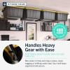 image:imageStoreYourBoard Overhead Tote Loft Bin Rail System  Garage Ceiling Bin Rack for Garage Storage  Adjustable Tote Slide Rails  Organization and Storage for 8 Bins  Black8 Bin Storage