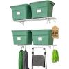 image:imageStoreYourBoard Garage Shelving Wall Mounted  2x4 Heavy Duty Garage Wall Shelves 2Pack 24 Deep x 465 Long  Steel Garage Storage Rack Wall Mounted with Hooks 200 lb Each  400 lb Total BlackWhite