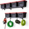 image:imageStoreYourBoard Garage Shelving Wall Mounted  2x4 Heavy Duty Garage Wall Shelves 2Pack 24 Deep x 465 Long  Steel Garage Storage Rack Wall Mounted with Hooks 200 lb Each  400 lb Total BlackHammered Gray