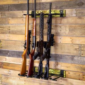 image:imageStoreYourBoard BLAT Indoor 5 Gun Rack for Wall  Vertical Rifle Wall Mount for Rifles amp Shotguns Rustic Wood amp Steel Gun Rack Wall Mount Gun Storage for Garage Holds up to 100 lbs5 Firearms  MultiCam