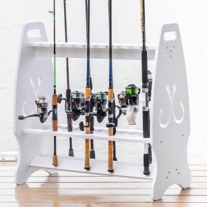 image:imageStoreYourBoard Marlin Fishing Pole Rack Holds 24 Fishing Rods and Reels Weatherresistant Garage amp Outdoor Fishing Rod Holder