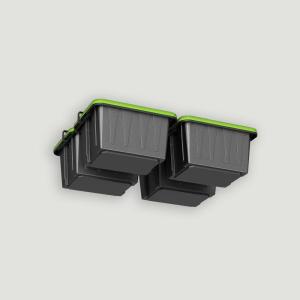 image:imageStoreYourBoard Overhead Tote Loft Bin Rail System  Garage Ceiling Bin Rack for Garage Storage  Adjustable Tote Slide Rails  Organization and Storage for 8 Bins  Black4 Bins Storage