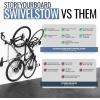 image:imageStoreYourBoard SwivelStow Bike Rack Garage Storage Rack 2 Pack  2 Road amp Gravel Bike Wall Mounts  Heavy Duty Bike Hanger  NoLift Bike Rack Garage Storage Rack  Holds 70 lb Capacity2 Pack