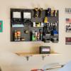 image:imageMetal Pegboard Power Tool Organizer Garage Wall Storage 3 Panel Pegboard Wall Mount Organizer Includes 20 Storage Attachments Solid Steel Holds 450 lbs 51 in x 32 in3 Panel PRO
