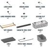 image:imageMetal Pegboard Power Tool Organizer Garage Wall Storage 3 Panel Pegboard Wall Mount Organizer Includes 20 Storage Attachments Solid Steel Holds 450 lbs 51 in x 32 in3 Panel PRO
