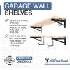 image:imageStoreYourBoard 14 Inch Heavy Duty Shelf Brackets Set of 4 for 1 x 4 DIY Garage Wall Shelves Holds 600 lbs Solid Steel Includes 4 Hooks for Hanging Storage 14 x 1 x 851 X 4