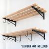image:imageStoreYourBoard 14 Inch Heavy Duty Shelf Brackets Set of 4 for 1 x 4 DIY Garage Wall Shelves Holds 600 lbs Solid Steel Includes 4 Hooks for Hanging Storage 14 x 1 x 852 X 4
