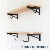 image:imageStoreYourBoard 14 Inch Heavy Duty Shelf Brackets Set of 4 for 1 x 4 DIY Garage Wall Shelves Holds 600 lbs Solid Steel Includes 4 Hooks for Hanging Storage 14 x 1 x 851 X 4