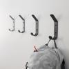 image:imageStoreYourBoard 4 Pack Wall Hooks for Hanging Decorative amp Heavy Duty Coat Wall Hooks Mount Set Holds 30 lbs Each Outdoor 65 x 12 x 2Black