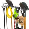 image:imageStoreYourBoard 72 Garage Tool Organizer Wall Mount  Garden Tool Organizer System  Heavy Duty Garden Tool Storage Rack for Yard Tools Rakes Shovels 500lbs Garage Organization  8 PVC Coated HooksGRAY