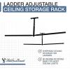image:imageStoreYourBoard Adjustable Overhead Ladder Rack  Garage Organizer Ladder Shelf for Step amp Extension Ladders  Storage Racks and Shelving for Garage Organization  Ceiling Mounted  Holds 150 lbsFull
