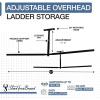 image:imageStoreYourBoard Adjustable Overhead Ladder Rack  Garage Organizer Ladder Shelf for Step amp Extension Ladders  Storage Racks and Shelving for Garage Organization  Ceiling Mounted  Holds 150 lbsFull