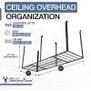 image:imageStoreYourBoard HeavyDuty Ceiling Mounted Garage Shelving Steel Overhead Ceiling Shelf 3x8 Garage Organization Rack with Hooks Holds 700 lbs3 x 8 ft with Hooks