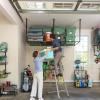 image:imageStoreYourBoard HeavyDuty Ceiling Mounted Garage Shelving Steel Overhead Ceiling Shelf 3x8 Garage Organization Rack with Hooks Holds 700 lbs4 x 8 ft