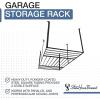 image:imageStoreYourBoard HeavyDuty Ceiling Mounted Garage Shelving Steel Overhead Ceiling Shelf 3x8 Garage Organization Rack with Hooks Holds 700 lbs4 x 8 ft