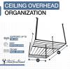 image:imageStoreYourBoard HeavyDuty Ceiling Mounted Garage Shelving Steel Overhead Ceiling Shelf 3x8 Garage Organization Rack with Hooks Holds 700 lbs4 x 8 ft