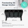 image:imageStoreYourBoard Telluride Ski Storage Rack  Freestanding Ski Rack for Garage or Home HeavyDuty Floor Ski Holder and Organizer Stand SpaceSaving Ski Storage Rack for 4 Pairs of Skis  BlackWide Ski  4 Pairs