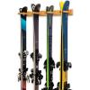 image:imageStoreYourBoard Timber Ski Wall Rack 4 Pairs of Skis Storage Wood Home and Garage Mount System Natural WoodNatural