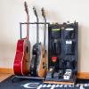image:imageThe Headliner Guitar Rack 10 Storage Slots Multiple Guitar Floor Stand for Acoustic and Electric Gray Canvas Storage Pockets Hardwood ShelfBlack