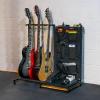 image:imageThe Headliner Guitar Rack 10 Storage Slots Multiple Guitar Floor Stand for Acoustic and Electric Gray Canvas Storage Pockets Hardwood ShelfBlack
