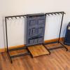image:imageThe Headliner Guitar Rack 10 Storage Slots Multiple Guitar Floor Stand for Acoustic and Electric Gray Canvas Storage Pockets Hardwood ShelfGray