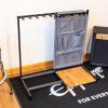image:imageThe Headliner Guitar Rack 10 Storage Slots Multiple Guitar Floor Stand for Acoustic and Electric Gray Canvas Storage Pockets Hardwood ShelfGray