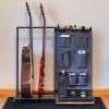image:imageThe Headliner Guitar Rack 10 Storage Slots Multiple Guitar Floor Stand for Acoustic and Electric Gray Canvas Storage Pockets Hardwood ShelfGray