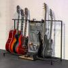 image:imageThe Headliner Guitar Rack 10 Storage Slots Multiple Guitar Floor Stand for Acoustic and Electric Gray Canvas Storage Pockets Hardwood ShelfGray