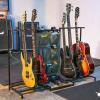 image:imageThe Headliner Guitar Rack 10 Storage Slots Multiple Guitar Floor Stand for Acoustic and Electric Gray Canvas Storage Pockets Hardwood ShelfGray