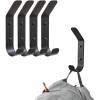 image:imageStoreYourBoard 4 Pack Wall Hooks for Hanging Decorative amp Heavy Duty Coat Wall Hooks Mount Set Holds 30 lbs Each Outdoor 65 x 12 x 2Black