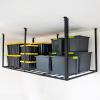 image:imageStoreYourBoard HeavyDuty Ceiling Mounted Garage Shelving Steel Overhead Ceiling Shelf 3x8 Garage Organization Rack with Hooks Holds 700 lbs4 x 8 ft