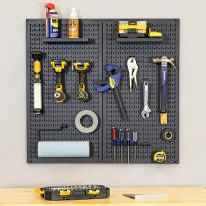 image:imageMetal Pegboard Power Tool Organizer Garage Wall Storage 3 Panel Pegboard Wall Mount Organizer Includes 20 Storage Attachments Solid Steel Holds 450 lbs 51 in x 32 in2 Panel