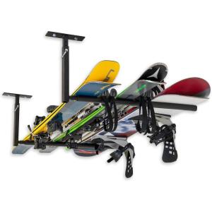 image:imageStoreYourBoard Adjustable Ski and Snowboard Ceiling Rack Overhead Storage Mount Double SidedSingle Sided