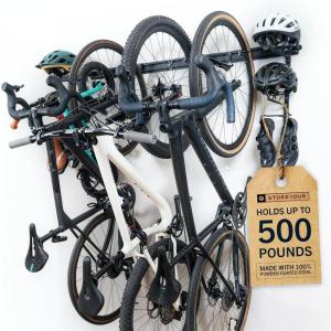 image:imageStoreYourBoard BLAT Bike Wall Mount  Bike Hanger for Garage SpaceSaving Vertical Bike Stand for Secure Bike Storage Adjustable Wall Mounted  Fits Most Road Mountain amp Hybrid Bikes  SingleMulti Pack
