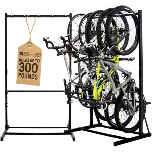 image:imageStoreYourBoard Freestanding Bike Rack for 8 Bikes  Heavy Duty Aluminum amp Steel Indoor Bike Rack Garage  SpaceSaving Vertical Bike Rack for Road Mountain and Hybrid Bicycles  Holds Up to 300 Lbs5bike Rack