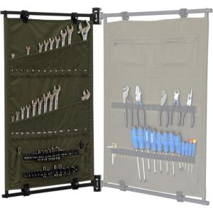 image:imageStoreYourBoard Pivot Panel Tool Storage Swivel Workshop Organizer for Wrenches Screwdrivers amp Sockets Metric amp Imperial Labeled Slots High Pine GreenHigh Pine Green
