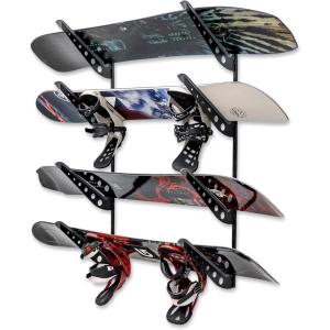 image:imageStoreYourBoard Ski amp Snowboard Rack Adjustable Wall Mount Rack Storage System for 4 Boards HeavyDuty Garage Wall Organizer for Ski amp Snowboards Snowboard  BlackBlack